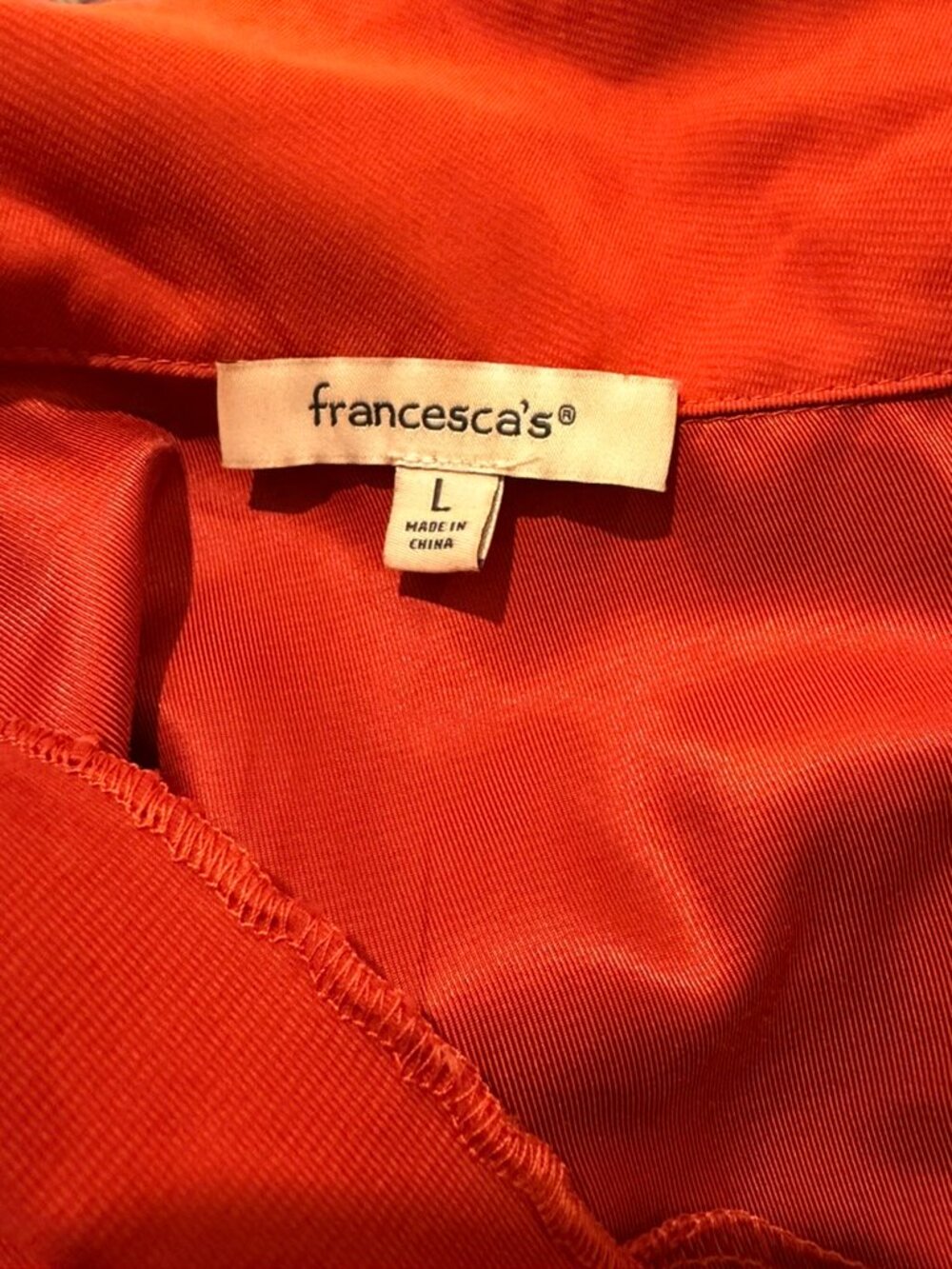 Francesca's Collection Orange Rust Dress Large - Picture 3 of 4